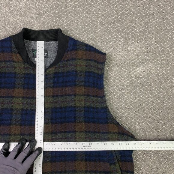 Codet Vest Mens XL Blue Green Brown Plaid Wool Blend Hunting Sherpa Fleece Lined - Picture 10 of 13